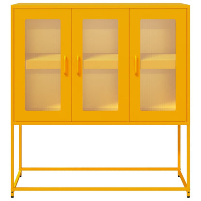Credenza Giallo Senape 100,5x39x107cm Acciaio Laminato Freddo - homemem39