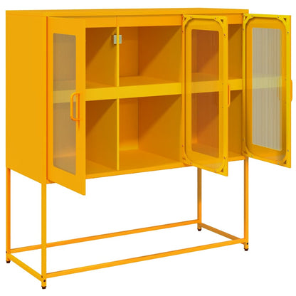 Credenza Giallo Senape 100,5x39x107cm Acciaio Laminato Freddo - homemem39
