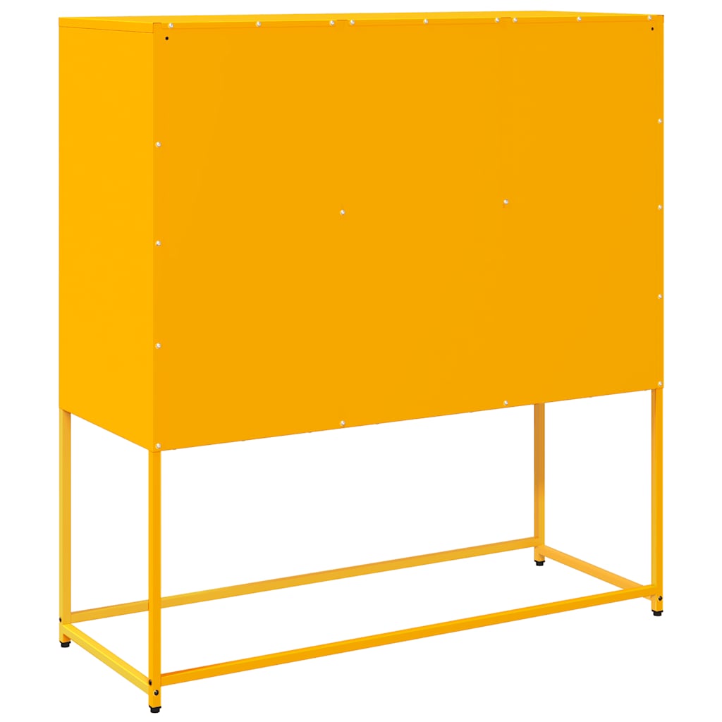 Credenza Giallo Senape 100,5x39x107cm Acciaio Laminato Freddo - homemem39