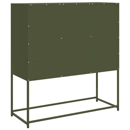 Credenza Verde Oliva 100,5x39x107 cm Acciaio Laminato a Freddo - homemem39