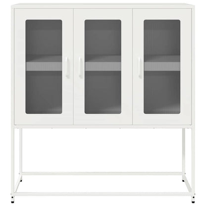 Credenza Bianca 100,5x39x107 cm in Acciaio Laminato a Freddo - homemem39