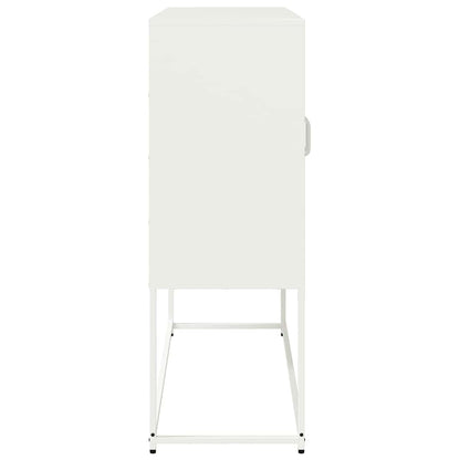 Credenza Bianca 100,5x39x107 cm in Acciaio Laminato a Freddo - homemem39