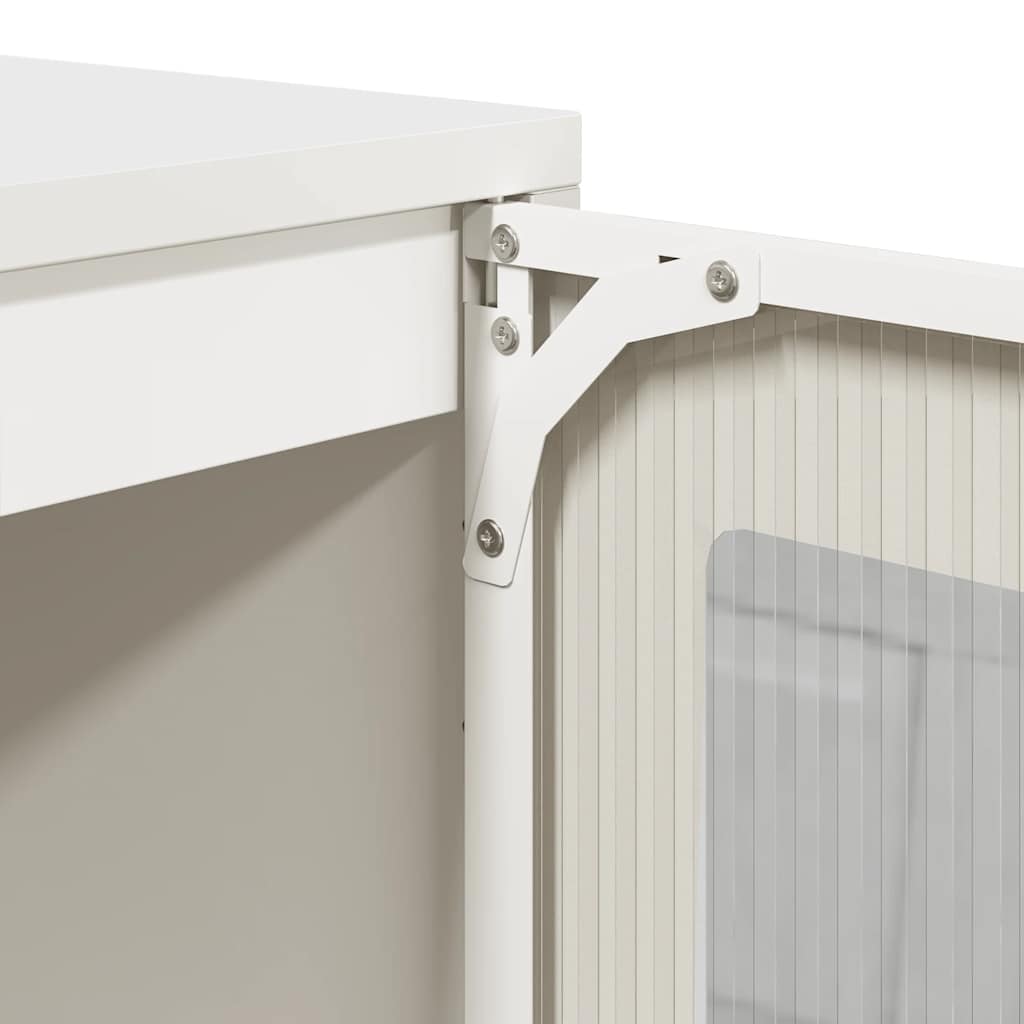 Credenza Bianca 100,5x39x107 cm in Acciaio Laminato a Freddo - homemem39