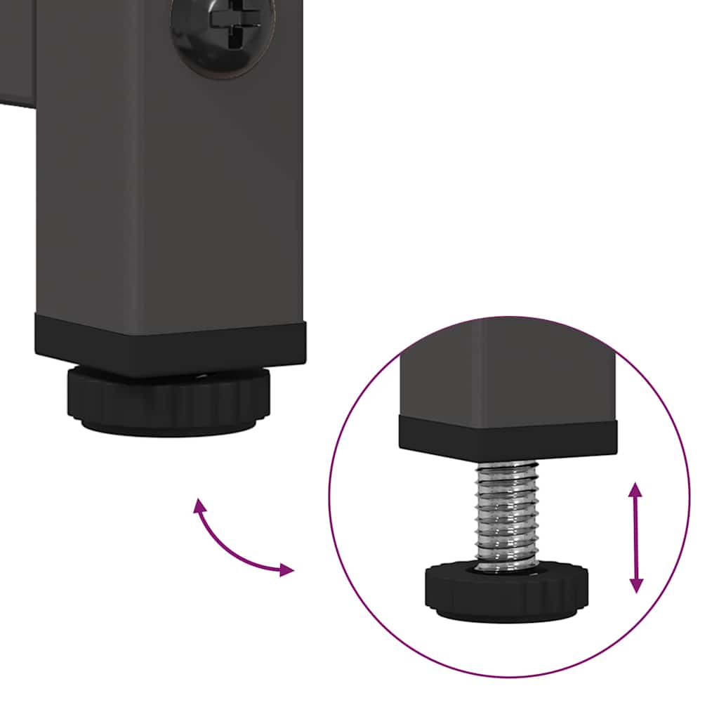 Comodino Nero 36x39x78 cm in Acciaio Laminato a Freddo - homemem39