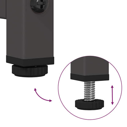 Comodino Nero 36x39x78 cm in Acciaio Laminato a Freddo - homemem39