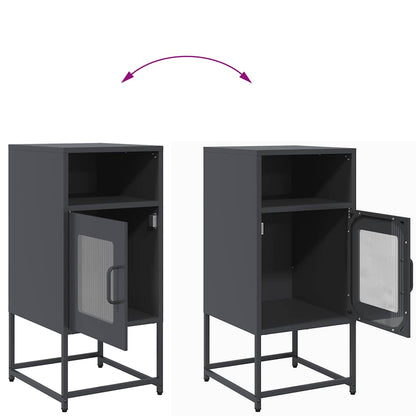 Comodino Antracite 36x39x78 cm in Acciaio Laminato a Freddo - homemem39