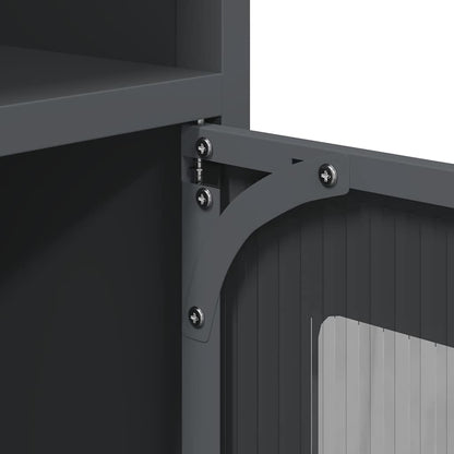 Comodino Antracite 36x39x78 cm in Acciaio Laminato a Freddo - homemem39