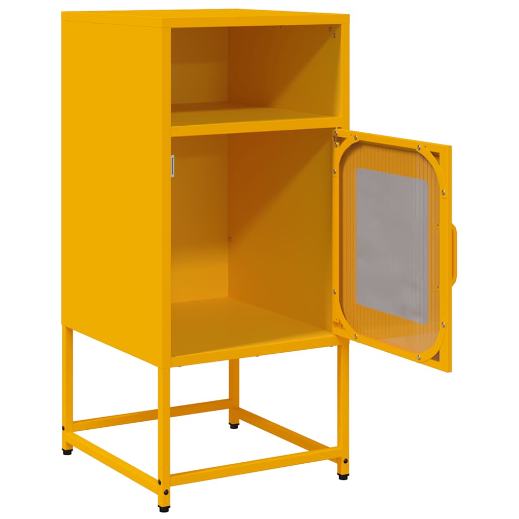 Comodino Giallo Senape 36x39x78 cm in Acciaio Laminato a Freddo - homemem39