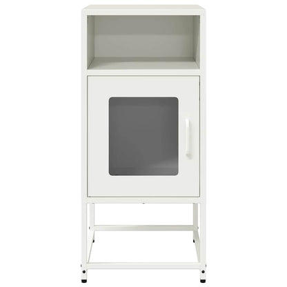 Comodino Bianco 36x39x78 cm in Acciaio Laminato a Freddo - homemem39