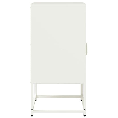Comodino Bianco 36x39x78 cm in Acciaio Laminato a Freddo - homemem39
