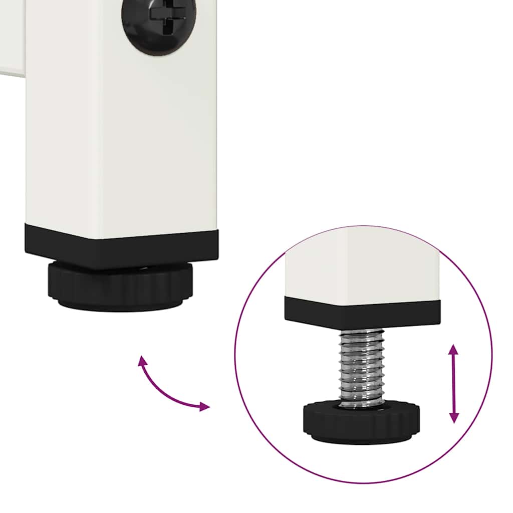 Comodino Bianco 36x39x78 cm in Acciaio Laminato a Freddo - homemem39