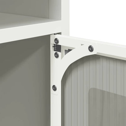 Comodino Bianco 36x39x78 cm in Acciaio Laminato a Freddo - homemem39