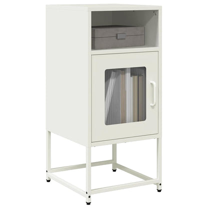 Comodino Bianco 36x39x78 cm in Acciaio Laminato a Freddo - homemem39