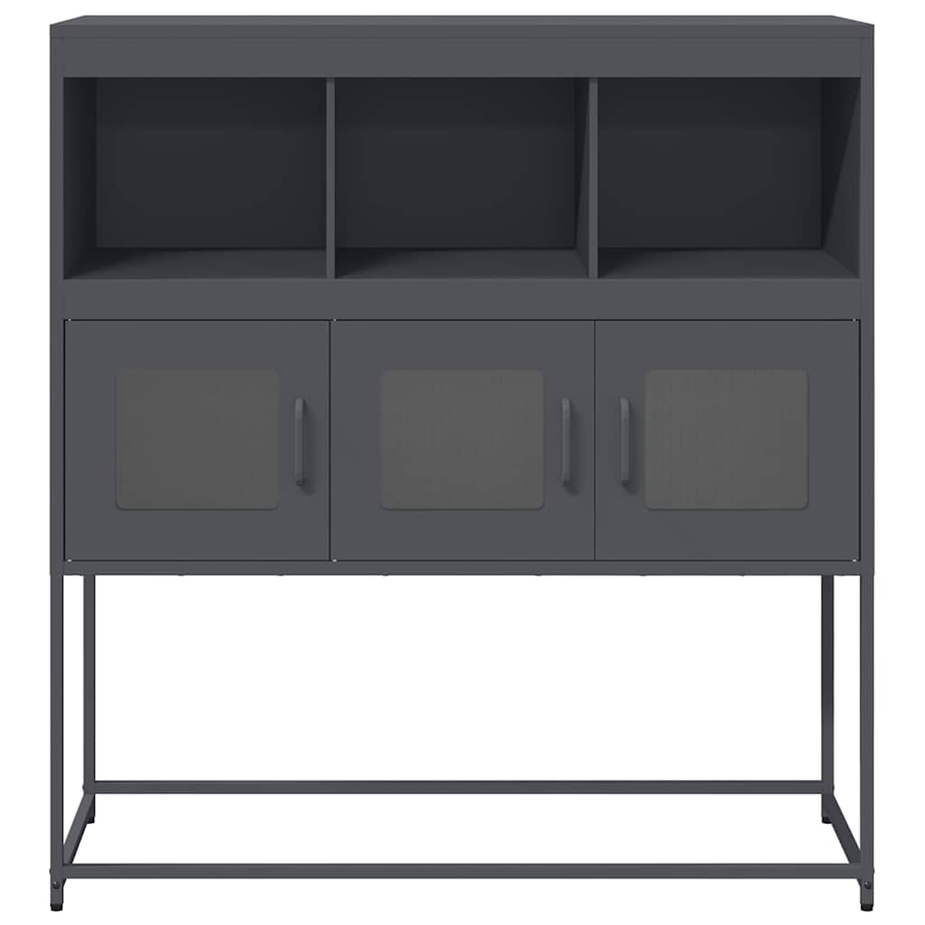 Credenza Antracite 100,5x39x107 cm in Acciaio Laminato a Freddo - homemem39