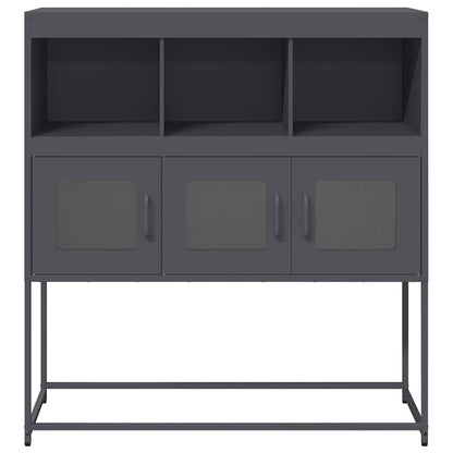 Credenza Antracite 100,5x39x107 cm in Acciaio Laminato a Freddo - homemem39