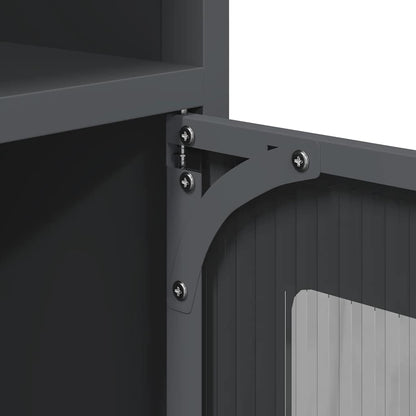 Credenza Antracite 100,5x39x107 cm in Acciaio Laminato a Freddo - homemem39