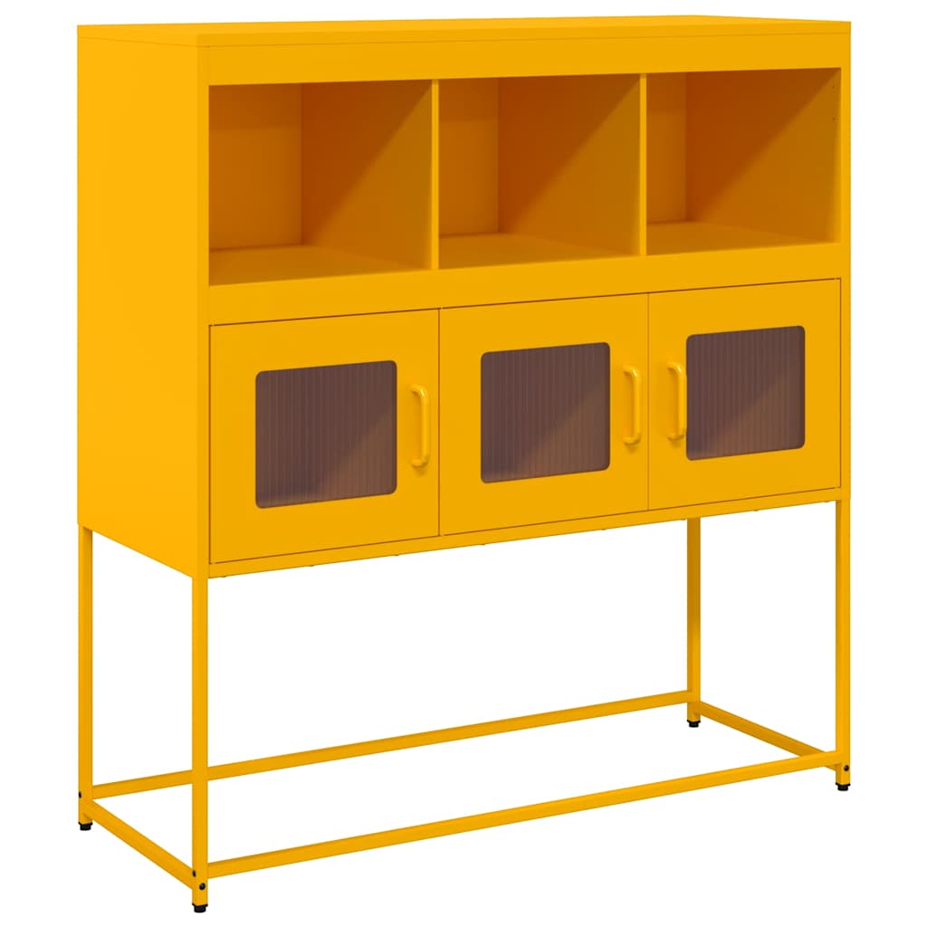 Credenza Giallo Senape 100,5x39x107cm Acciaio Laminato Freddo - homemem39