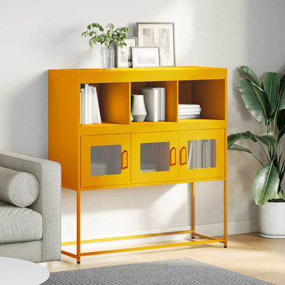 Credenza Giallo Senape 100,5x39x107cm Acciaio Laminato Freddo - homemem39