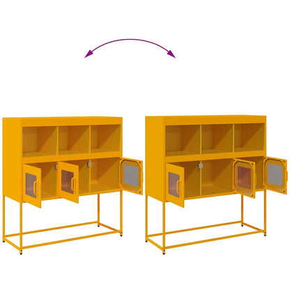 Credenza Giallo Senape 100,5x39x107cm Acciaio Laminato Freddo - homemem39