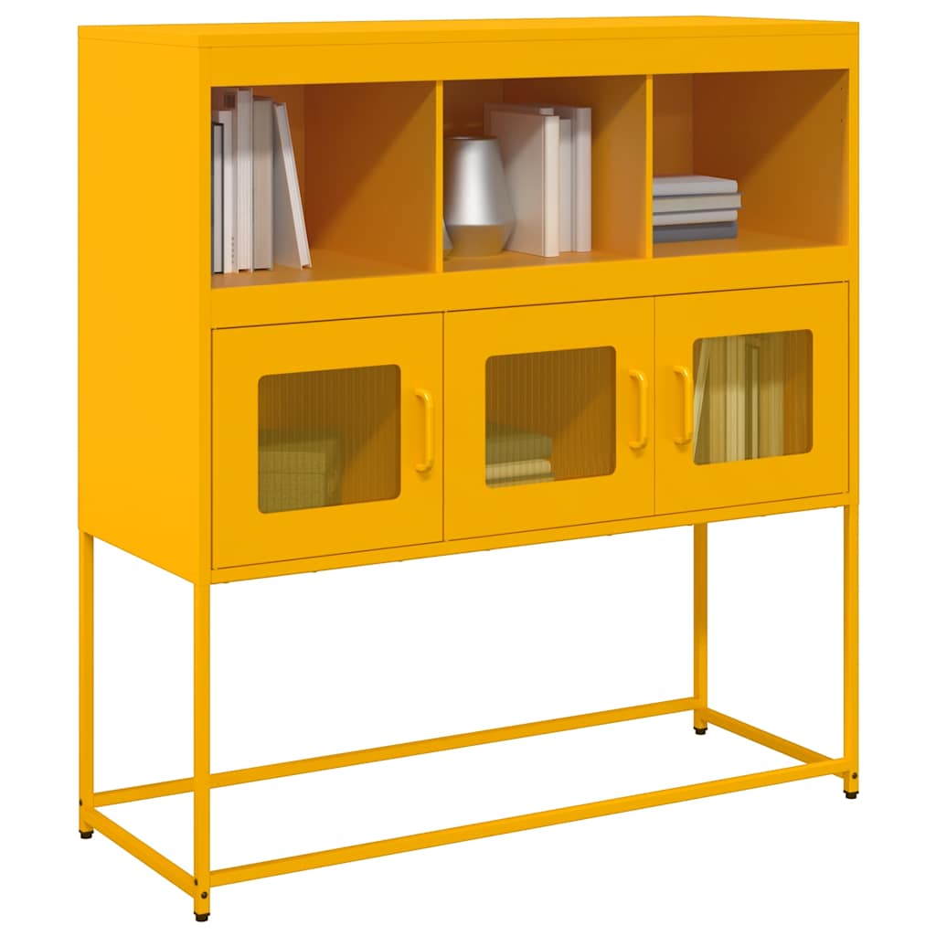 Credenza Giallo Senape 100,5x39x107cm Acciaio Laminato Freddo - homemem39