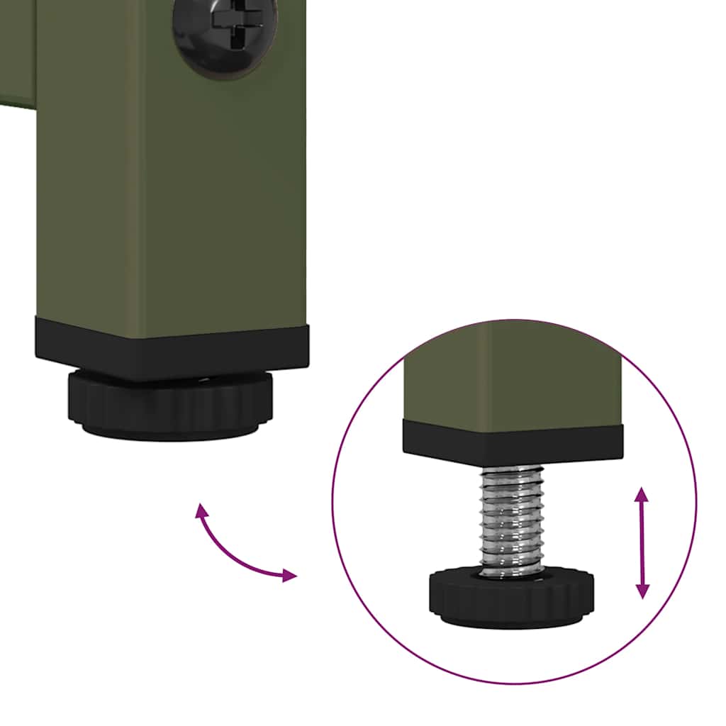 Credenza Verde Oliva 100,5x39x107 cm Acciaio Laminato a Freddo - homemem39