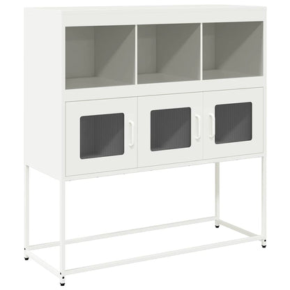 Credenza Bianca 100,5x39x107 cm in Acciaio Laminato a Freddo - homemem39