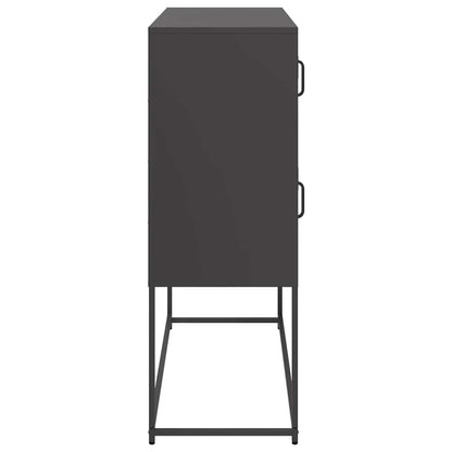 Credenza Nera 100,5x39x107 cm in Acciaio Laminato a Freddo - homemem39