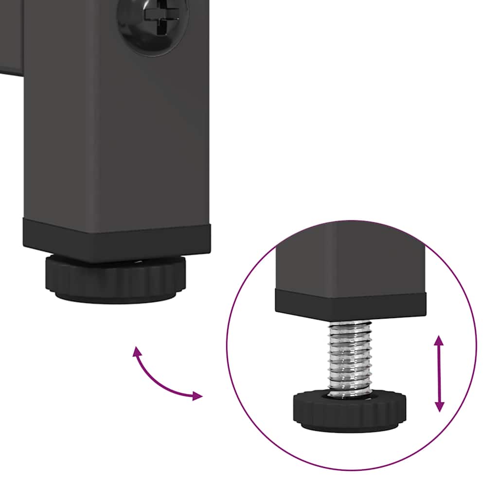 Credenza Nera 100,5x39x107 cm in Acciaio Laminato a Freddo - homemem39