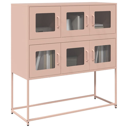 Credenza Rosa 100,5x39x107 cm in Acciaio Laminato a Freddo - homemem39