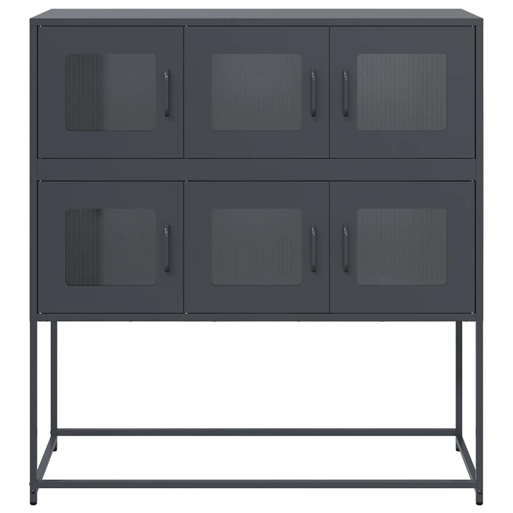 Credenza Antracite 100,5x39x107 cm in Acciaio Laminato a Freddo - homemem39