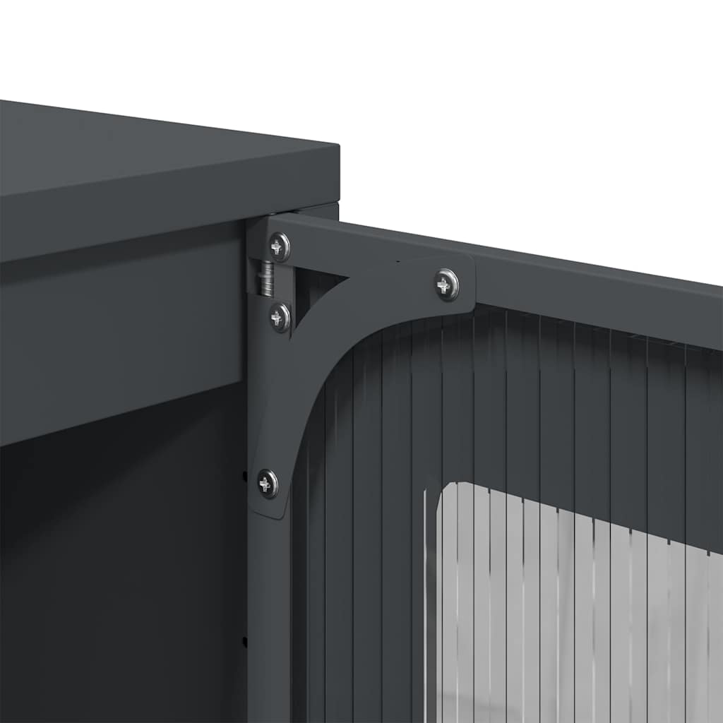 Credenza Antracite 100,5x39x107 cm in Acciaio Laminato a Freddo - homemem39