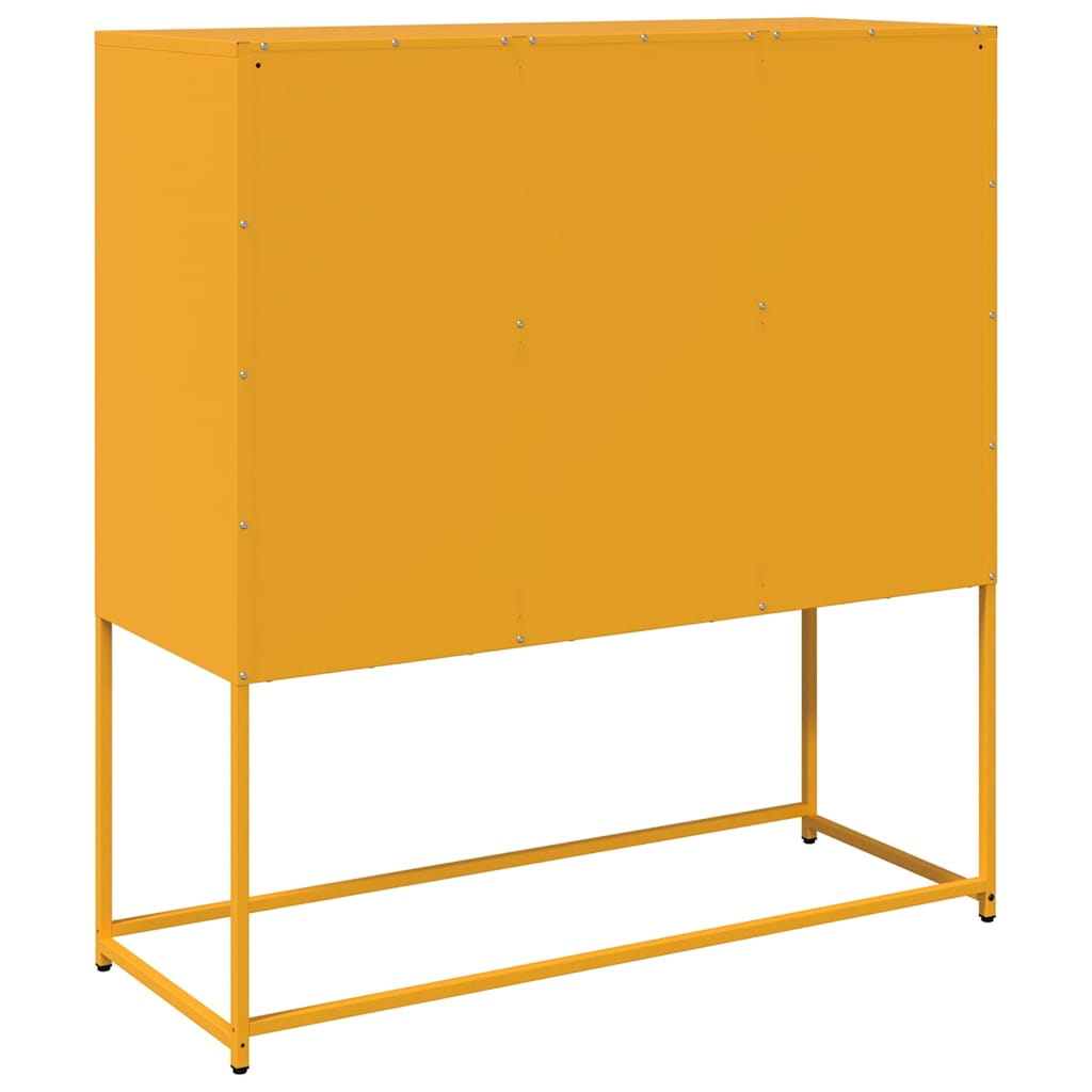 Credenza Giallo Senape 100,5x39x107cm Acciaio Laminato Freddo - homemem39