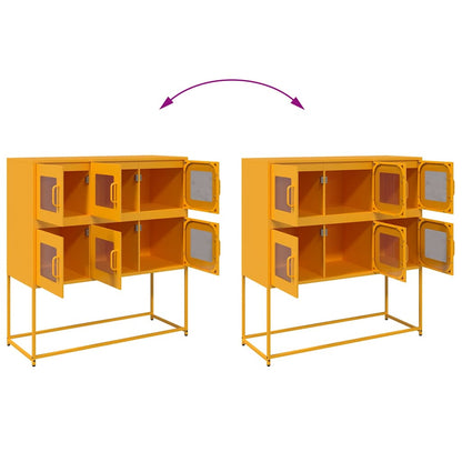 Credenza Giallo Senape 100,5x39x107cm Acciaio Laminato Freddo - homemem39