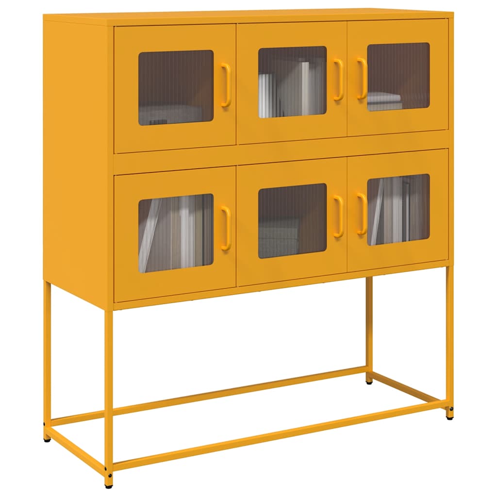 Credenza Giallo Senape 100,5x39x107cm Acciaio Laminato Freddo - homemem39