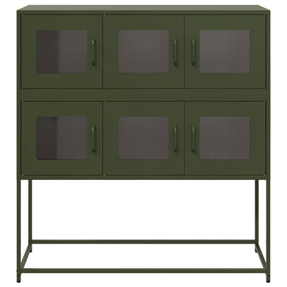 Credenza Verde Oliva 100,5x39x107 cm Acciaio Laminato a Freddo - homemem39