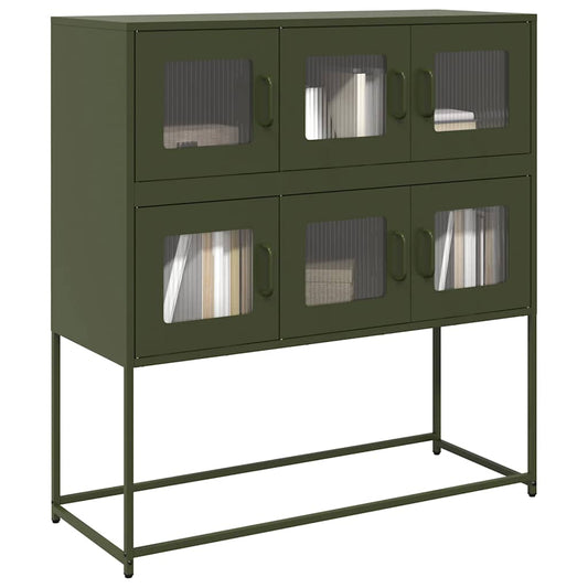 Credenza Verde Oliva 100,5x39x107 cm Acciaio Laminato a Freddo - homemem39