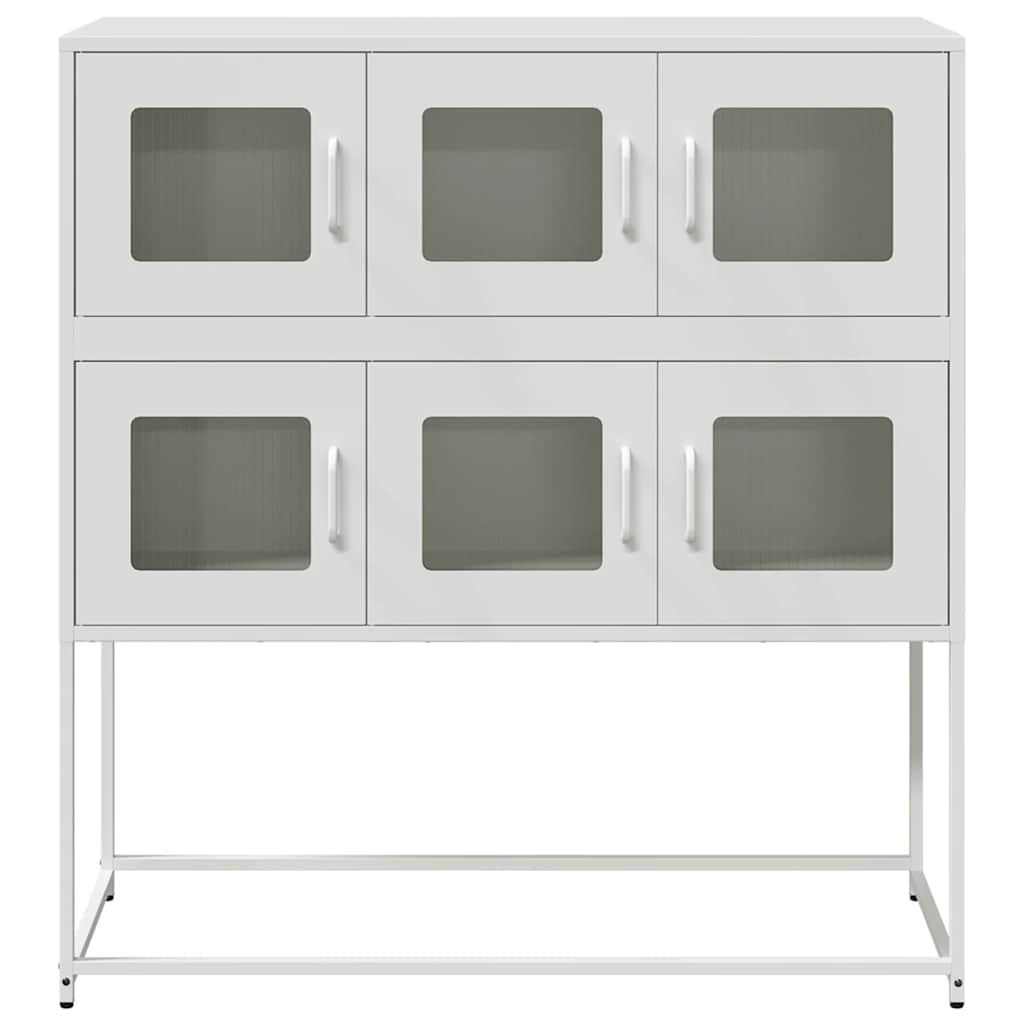 Credenza Bianca 100,5x39x107 cm in Acciaio Laminato a Freddo - homemem39