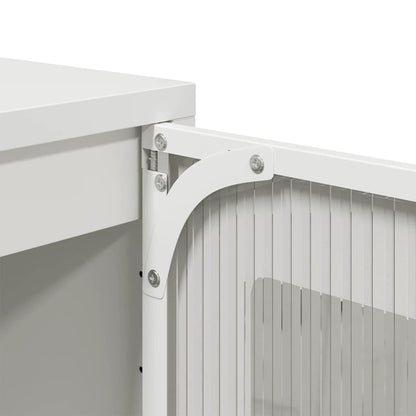 Credenza Bianca 100,5x39x107 cm in Acciaio Laminato a Freddo - homemem39