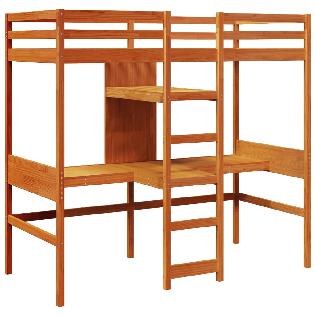 Giroletto Soppalco Scrivanie Ripiani Marrone Cera 90x200cm Pino | homemem39