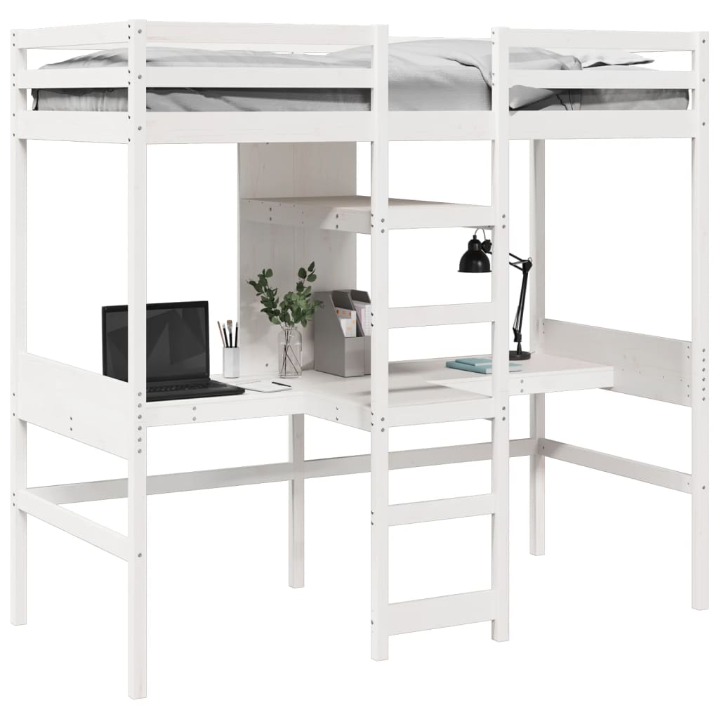 Giroletto Soppalco senza Materasso Bianco 80x200cm Legno Pino