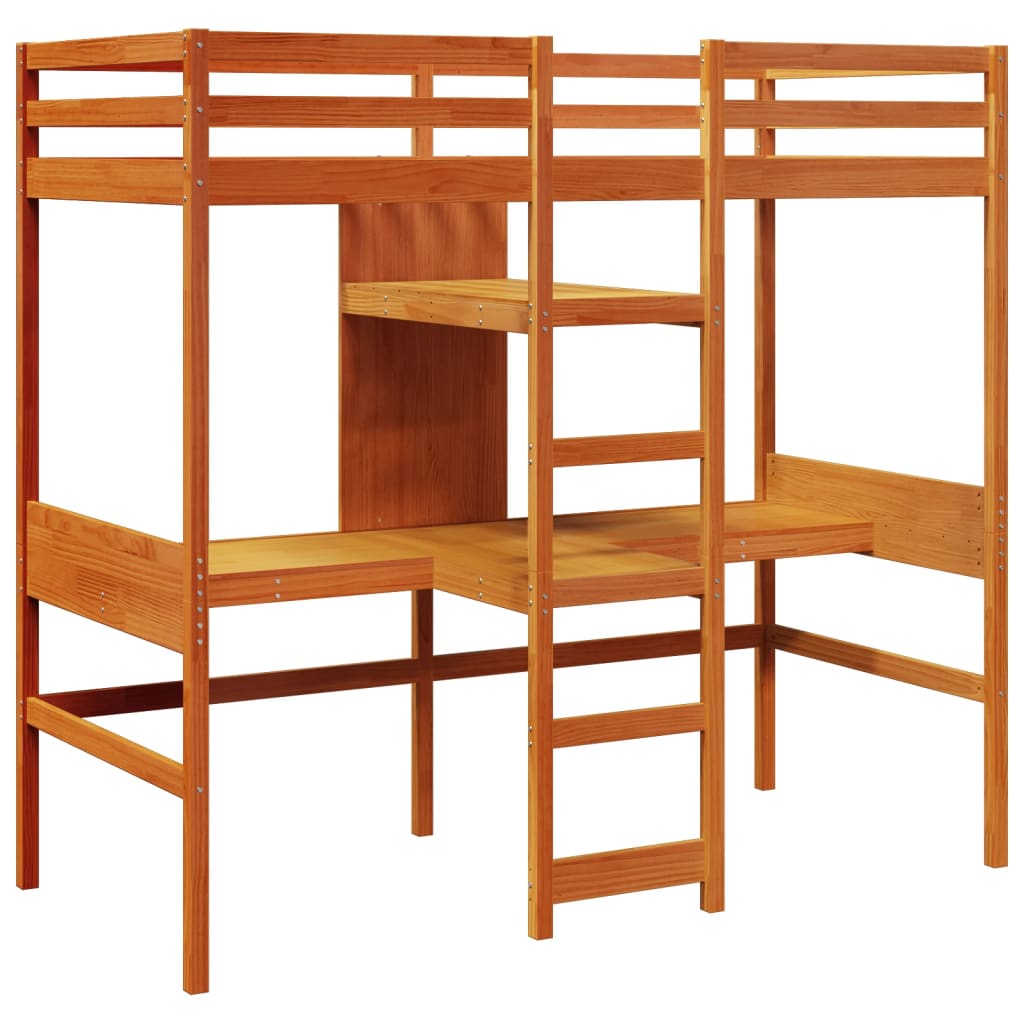 Giroletto Soppalco senza Materasso Marrone Cera 80x200cm Pino | homemem39