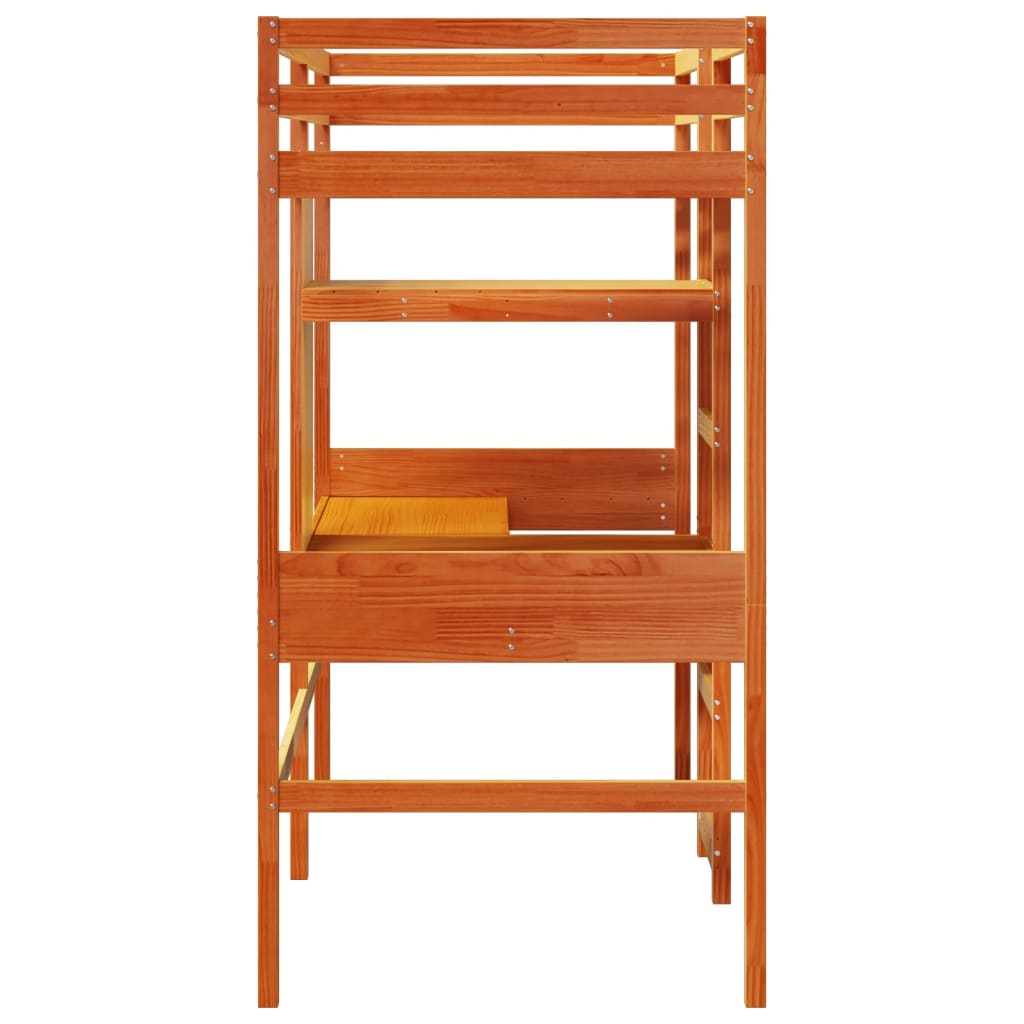 Giroletto Soppalco senza Materasso Marrone Cera 80x200cm Pino