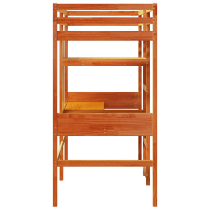 Giroletto Soppalco senza Materasso Marrone Cera 80x200cm Pino