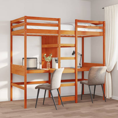Giroletto Soppalco senza Materasso Marrone Cera 80x200cm Pino