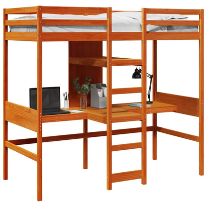 Giroletto Soppalco senza Materasso Marrone Cera 90x190cm Pino