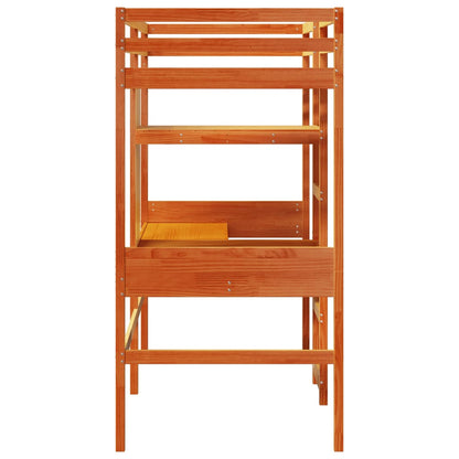 Giroletto Soppalco senza Materasso Marrone Cera 90x190cm Pino