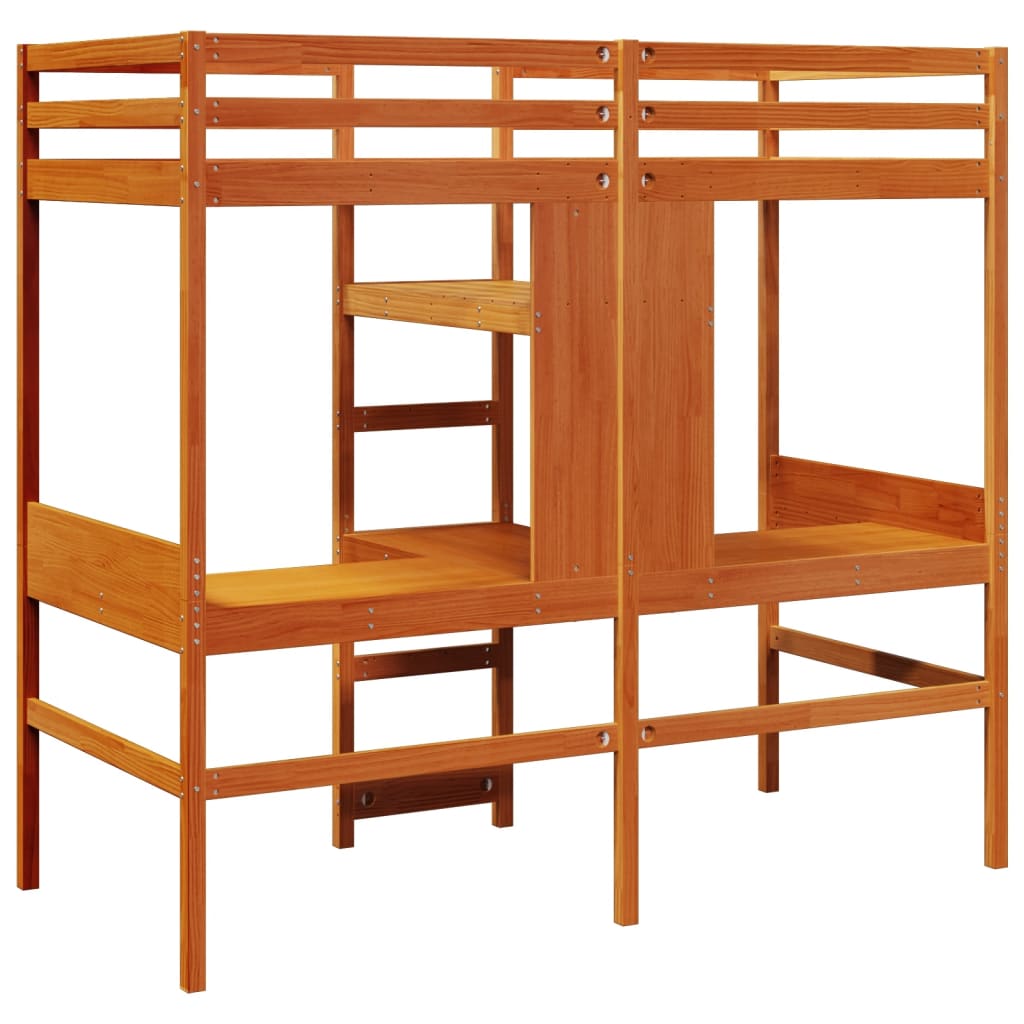 Giroletto Soppalco senza Materasso Marrone Cera 90x190cm Pino