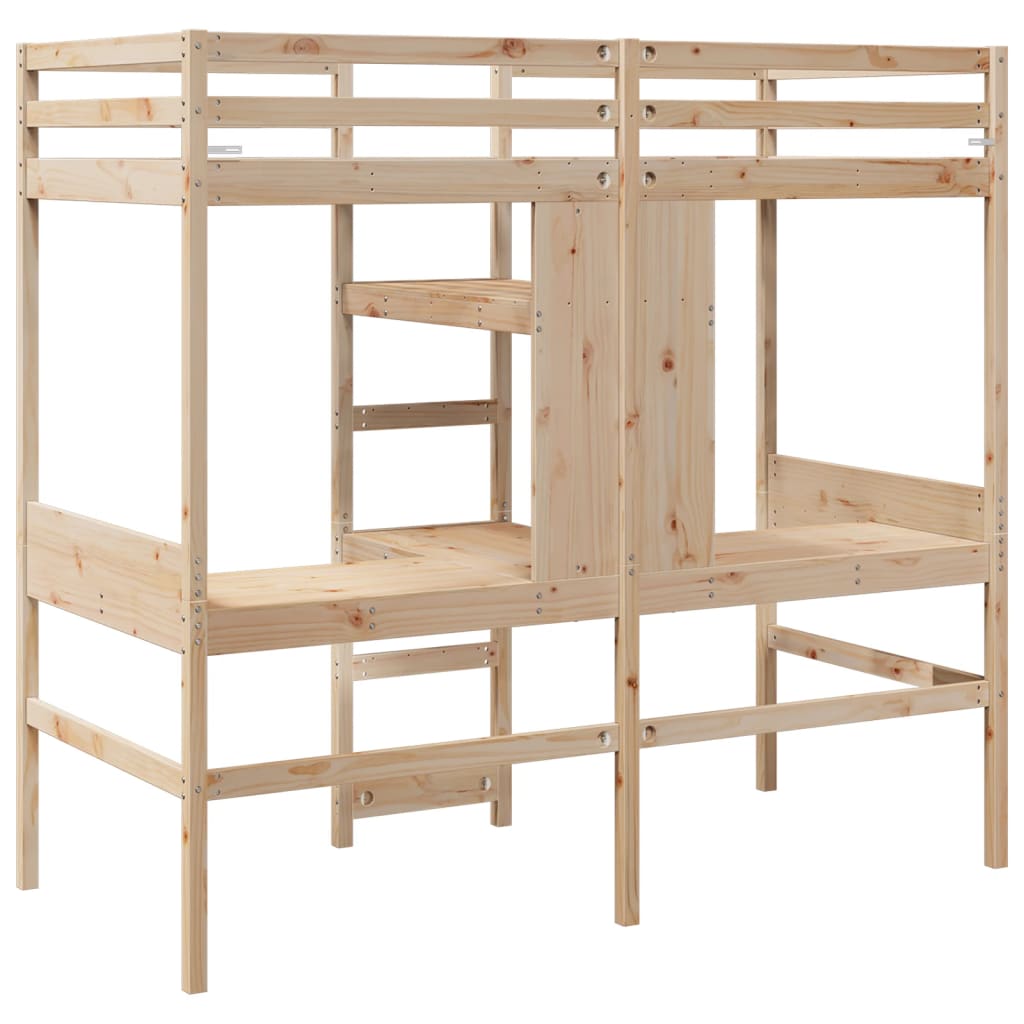 Giroletto Soppalco senza Materasso 75x190cm Legno Massello Pino