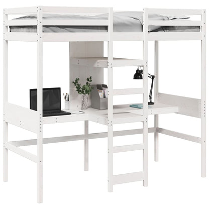 Giroletto Soppalco senza Materasso Bianco 75x190cm Legno Pino