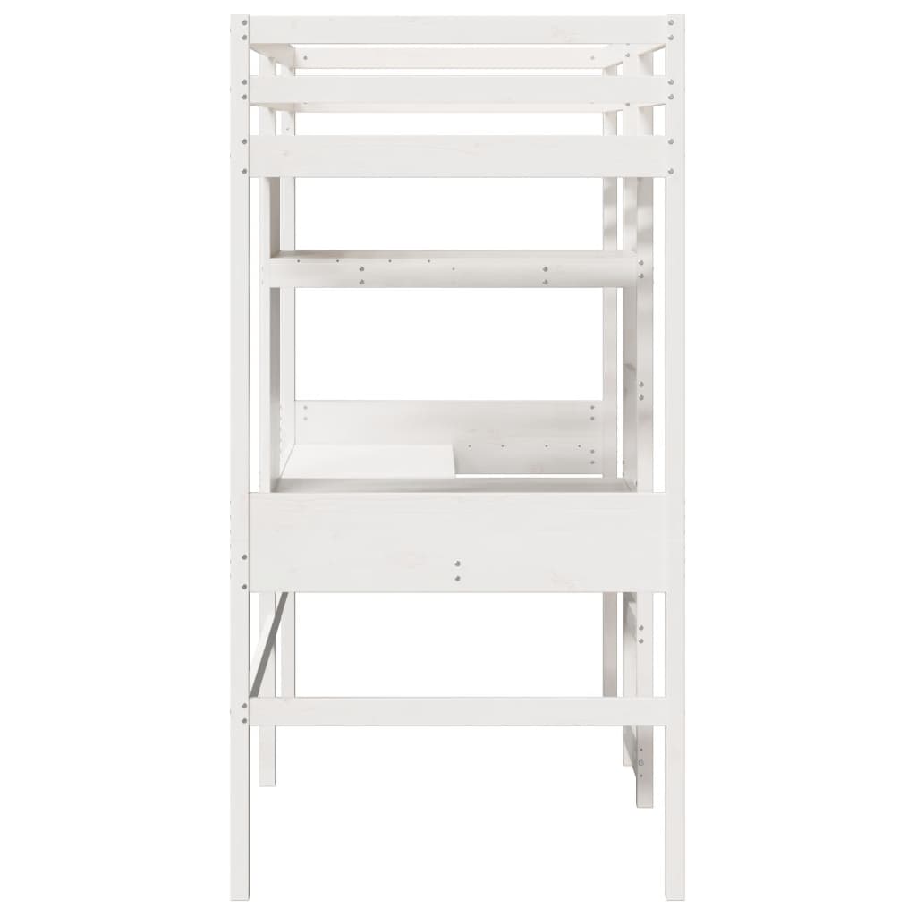 Giroletto Soppalco senza Materasso Bianco 75x190cm Legno Pino